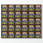 [ Thumbnail: 57th Birthday: Fun Fireworks, Rainbow Look # “57” Wrapping Paper ]