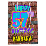 [ Thumbnail: 57th Birthday: Fun, Urban Graffiti Inspired Look Gift Bag ]