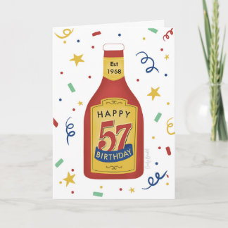 57th Birthday Funny Ketchup Bottle Card