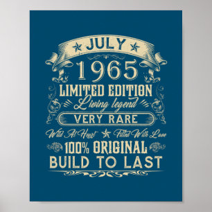 57th Birthday Gifts 57 Years Old Retro Vintage Poster