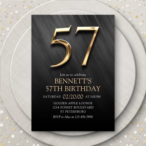 57th Birthday Invitation