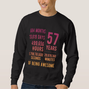57th Birthday Men Women Funny 57 Years Old Sweatshirt
