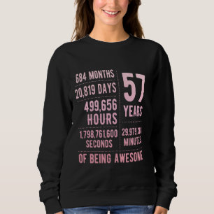 57th Birthday Men Women Funny 57 Years Old Sweatshirt