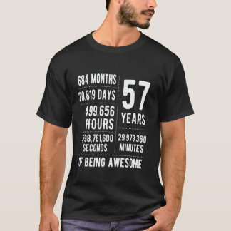 57th Birthday Men Women Funny 57 Years Old T-Shirt