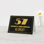 [ Thumbnail: 57th Birthday: Name + Art Deco Inspired Look "57" Card ]