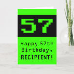 [ Thumbnail: 57th Birthday: Nerdy / Geeky Style "57" and Name Card ]