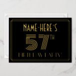[ Thumbnail: 57th Birthday Party — Art Deco Style “57” + Name Invitation ]