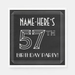 [ Thumbnail: 57th Birthday Party: Art Deco Style + Custom Name Napkins ]