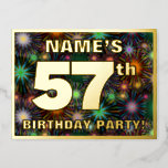 [ Thumbnail: 57th Birthday Party: Bold, Colorful Fireworks Look Postcard ]