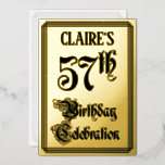 [ Thumbnail: 57th Birthday Party — Elegant Script + Custom Name Invitation ]