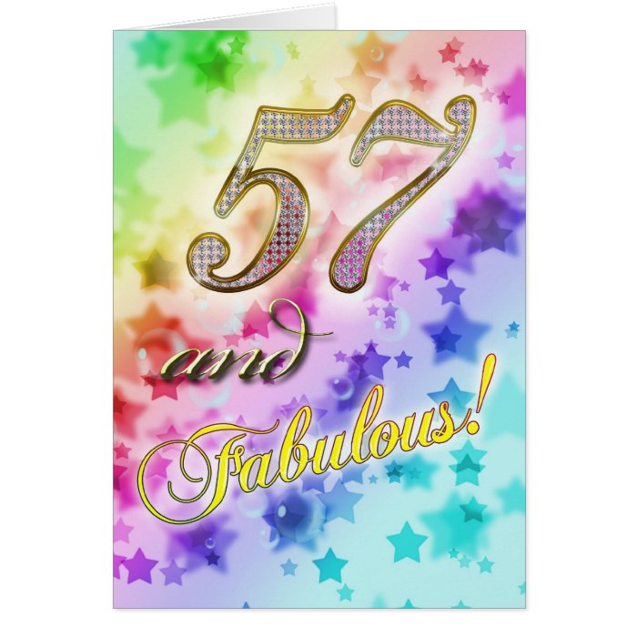 57th Birthday party Invitation Greeting Cards