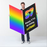 [ Thumbnail: 57th Birthday: Rainbow Spectrum # 57, Custom Name Card ]