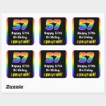 [ Thumbnail: 57th Birthday: Rainbow Spectrum # 57, Custom Name Sticker ]