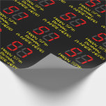 [ Thumbnail: 57th Birthday: Red Digital Clock Style "57" + Name Wrapping Paper ]