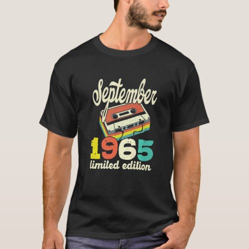 57th Birthday September 1965 Retro Cassette T_Shirt
