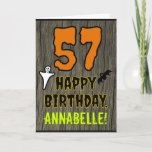 [ Thumbnail: 57th Birthday: Spooky Halloween Theme, Custom Name Card ]