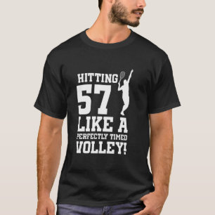 57th Birthday Tennis 57 Years Old Tennis Player Bi T-Shirt
