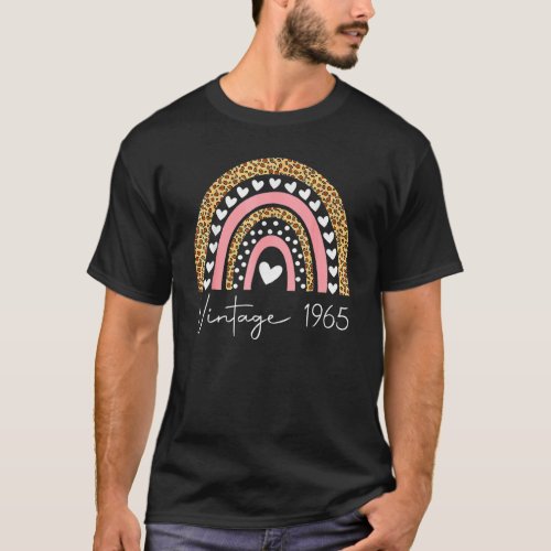 57th Birthday Vintage 1965 Rainbow Birthday T_Shirt