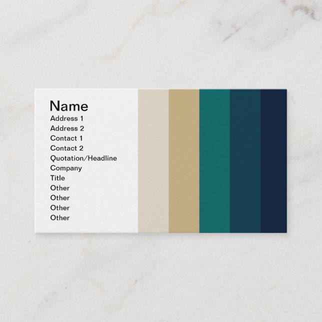 586_cave-palette BLUES TURQUOISE TAN WHITE NAVY ST Business Card (Front)