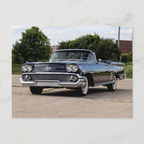 58 Chevy Convertible Postcard