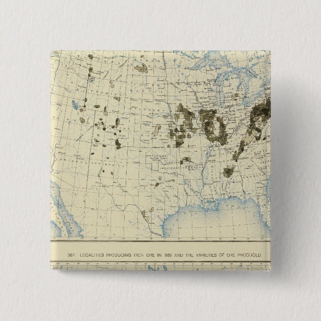 58 Coal 1890, iron ore 1889 Pinback Button (Front)