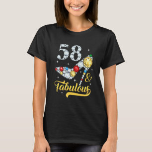 58 & Fabulous 58th Birthday High Heels Shoes 58 Ye T-Shirt