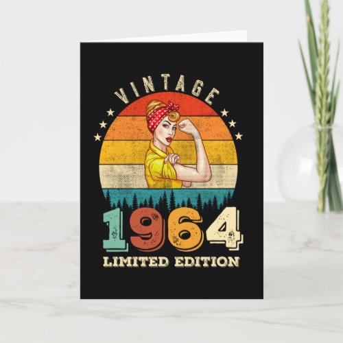 58 Year Old 1964 Vintage Women 58th Birthday Gift Card