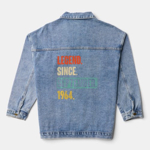 58 Year Old 58th Birthday Bday  Legend Since Septe Denim Jacket