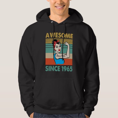 58 Year Old Awesome Since 1965 58th Birthday Hoodie