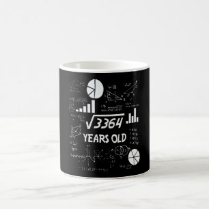 58 Year Old Bday Math Teacher 58th Birthday Gift Coffee Mug