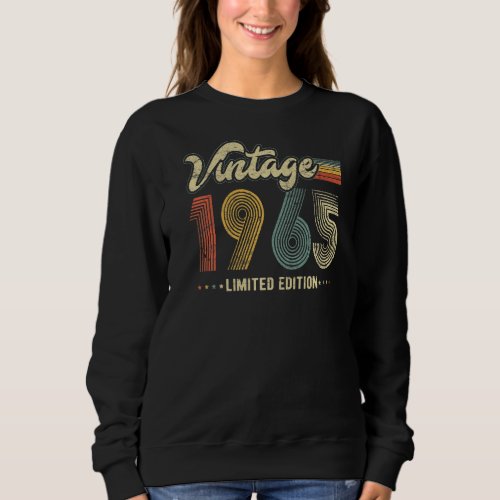 58 Year Old  Born In 1965 Vintage Retro 58th Birth Sweatshirt