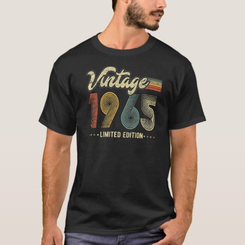 58 Year Old  Born In 1965 Vintage Retro 58th Birth T_Shirt