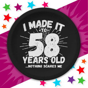 58 Year Old Sarcastic Meme Funny 58th Birthday Paper Plates