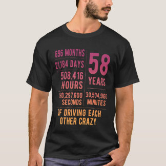 58 Years Married Funny 58th Wedding Anniversary T-Shirt