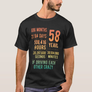 58 Years Married Funny 58th Wedding Anniversary T-Shirt