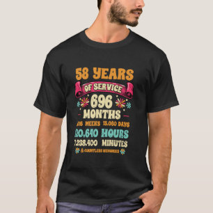 58 Years Of Service 58th Year Work Anniversary For T-Shirt