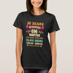 58 Years Of Service 58th Year Work Anniversary For T-Shirt