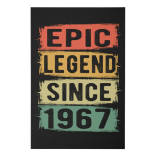 58 Years Old Bday 1967 Epic Legend 58th Birthday Faux Canvas Print