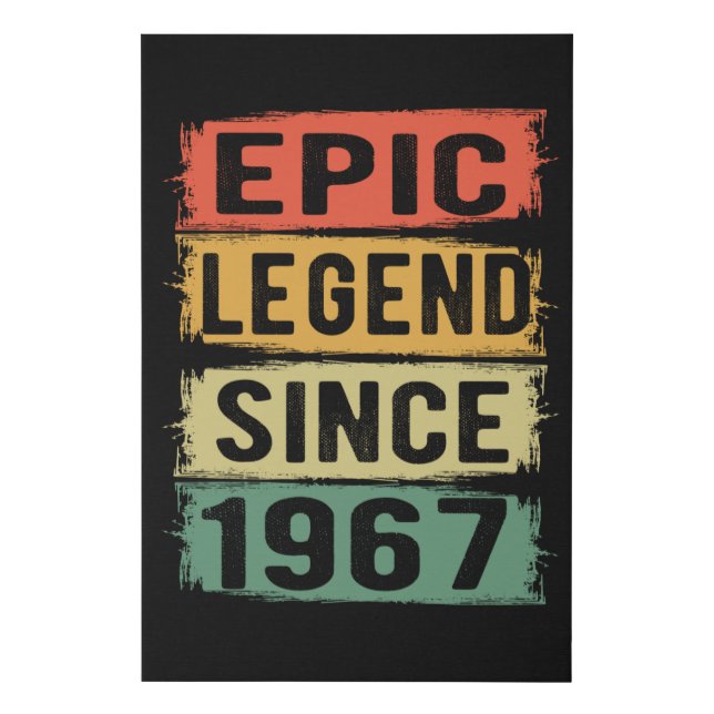 58 Years Old Bday 1967 Epic Legend 58th Birthday Faux Canvas Print (Front)