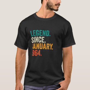 58 Years Old  Legend Since January 1964 58th Birth T-Shirt