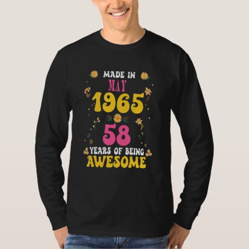 58 Years Old Women Made in May 1965 Birthday T_Shirt
