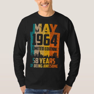 58th Birthday 58 Years Awesome Since May 1964 Vint T-Shirt