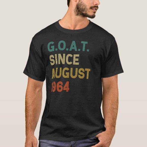 58th Birthday 58 Years Old Goat Since August 1964 T_Shirt