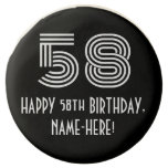[ Thumbnail: 58th Birthday - Art Deco Inspired Look "58", Name ]