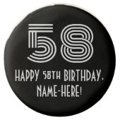 58th Birthday - Art Deco Inspired Look "58", Name Chocolate Covered Oreo (Front)