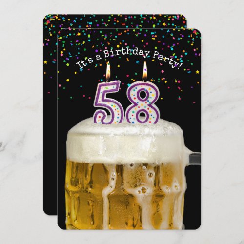 58th Birthday Beer Party Invitation