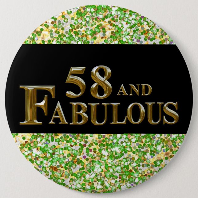 58th  Birthday  Button (Front)