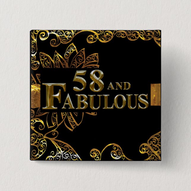 58th  Birthday  Button (Front)