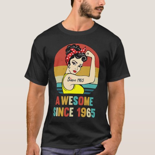 58th Birthday Decoration  Awesome Since 1965 58 Ye T_Shirt