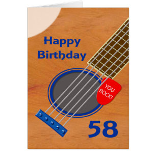 58th Birthday Guitar Player Birthday Cards